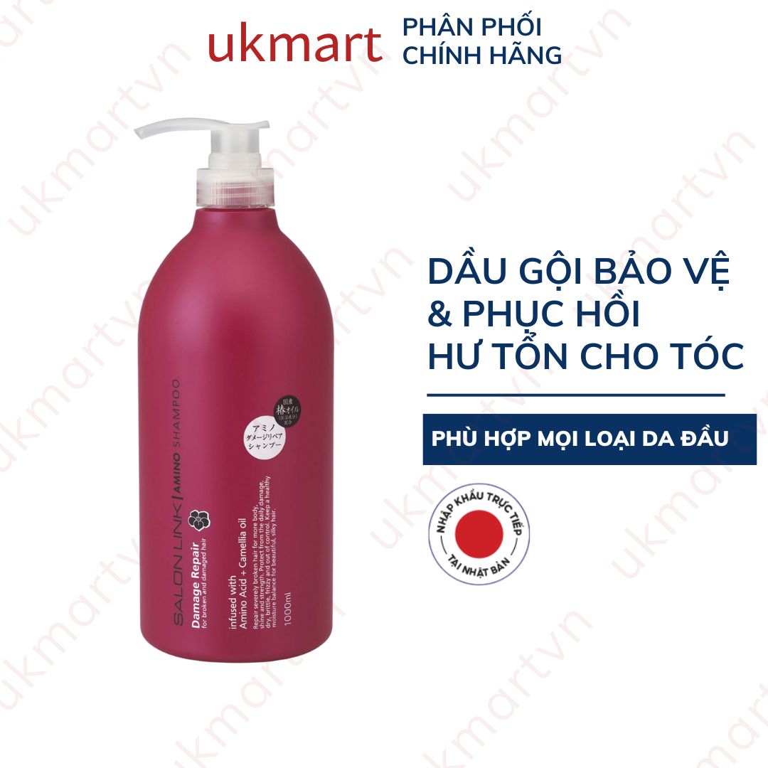 Dầu Gội Đầu Phục Hồi Hư Tổn Kumano Salon Link Amino Damage Repair Shampoo 1000ml