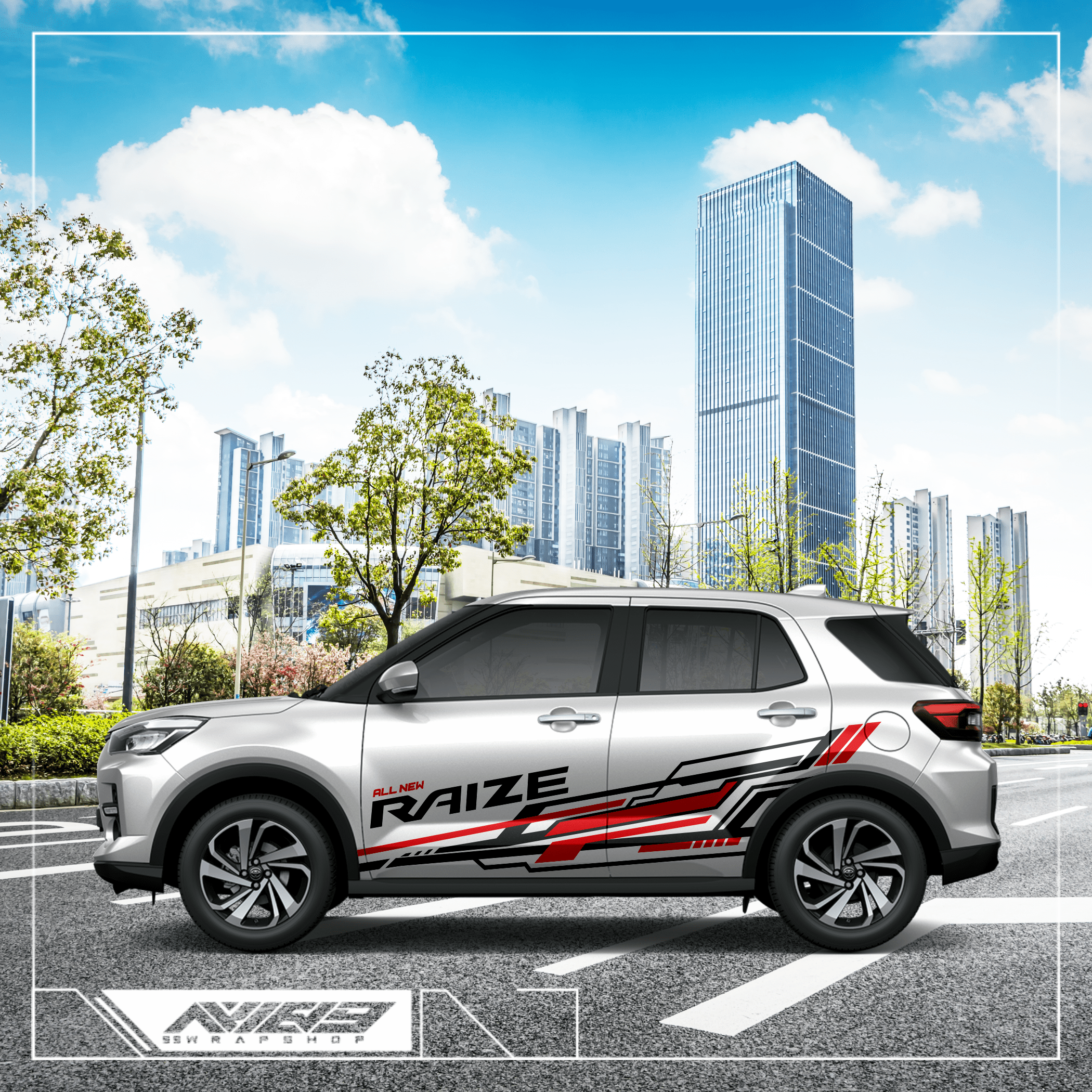 Tem xe Toyota Raize mẫu 018 - Tem Xe Raize - DS Decal