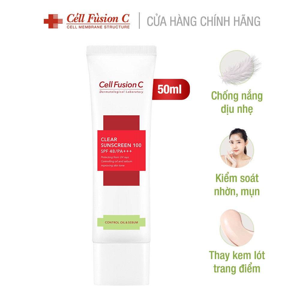 [Hcm]Kem Chống Nắng Cell Fusion C Dành Cho Da Dầu Mụnnâng Tông Da 50Ml