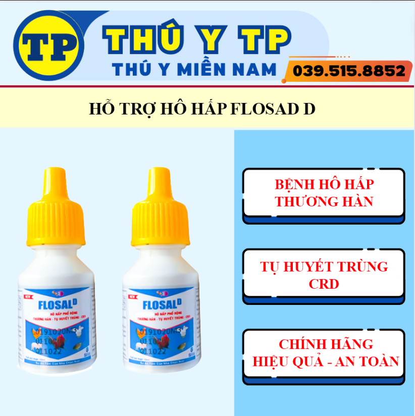 Flosal D 10Ml hỗ trợ hô hấp ho khẹc cho gà