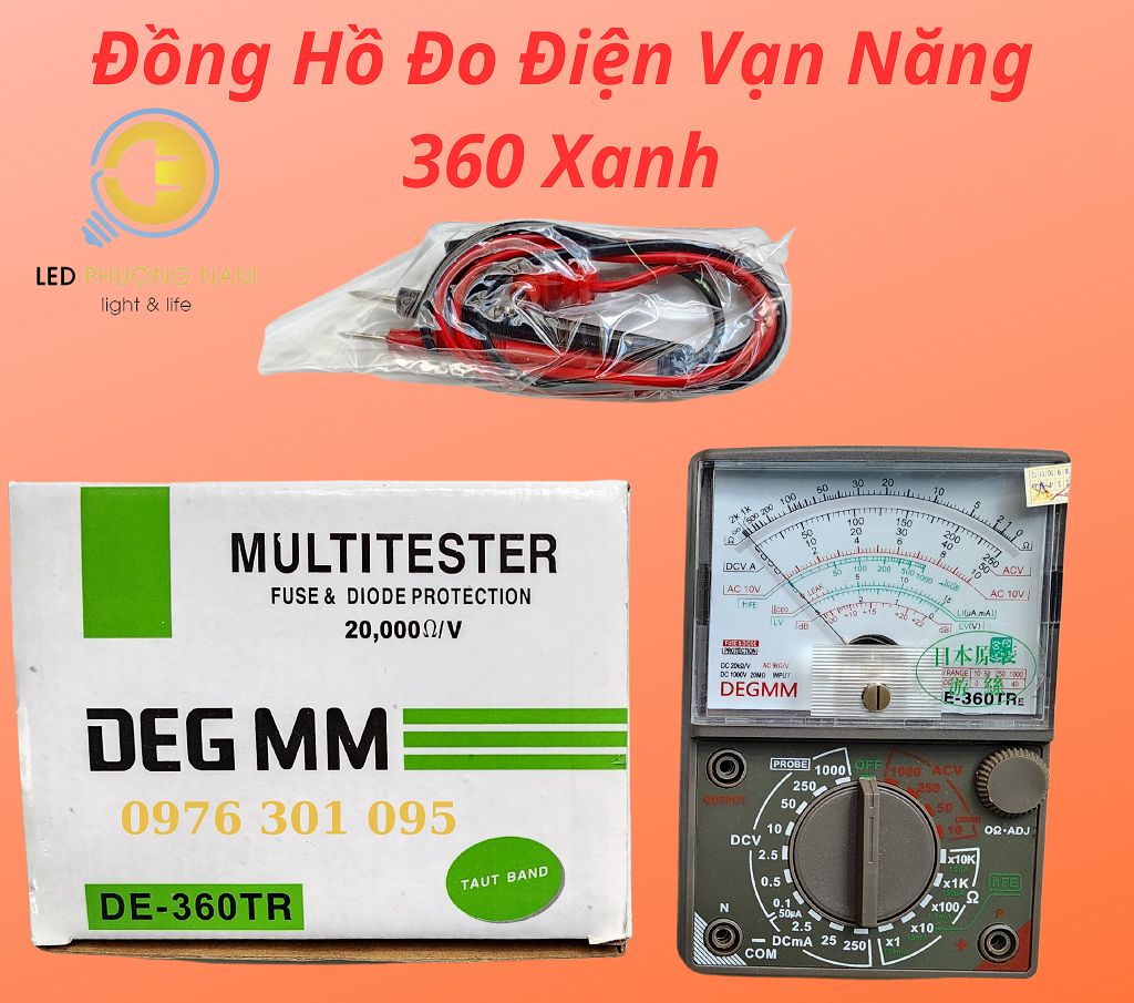 Đồng Hồ Đo Điện Vạn Năng DEG DE-360TR (360 xanh)