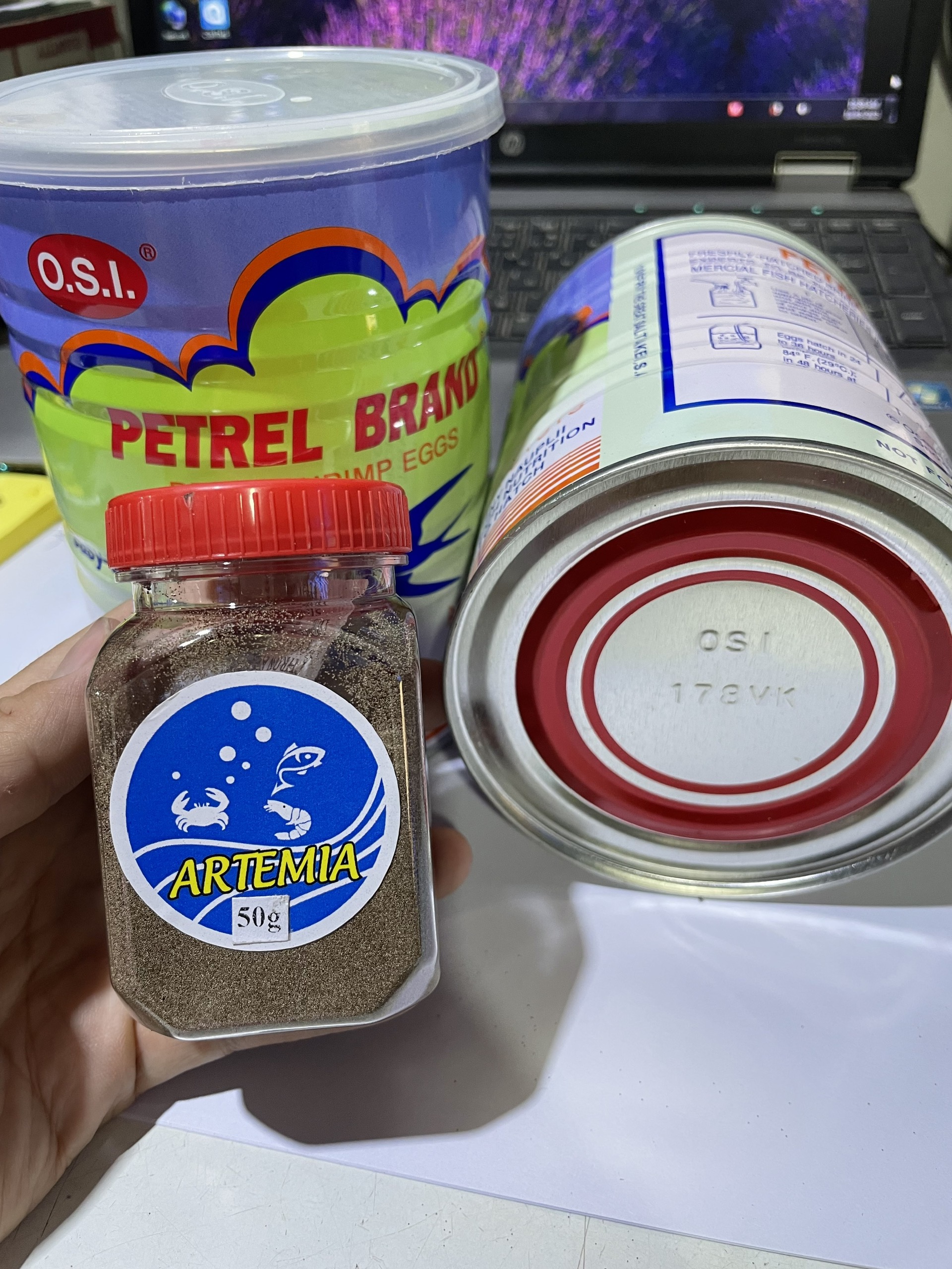 Trứng artemia ấp nở cho cá cảnh ăn hàng mỹ lon đáy đỏ tỷ lệ nở cao