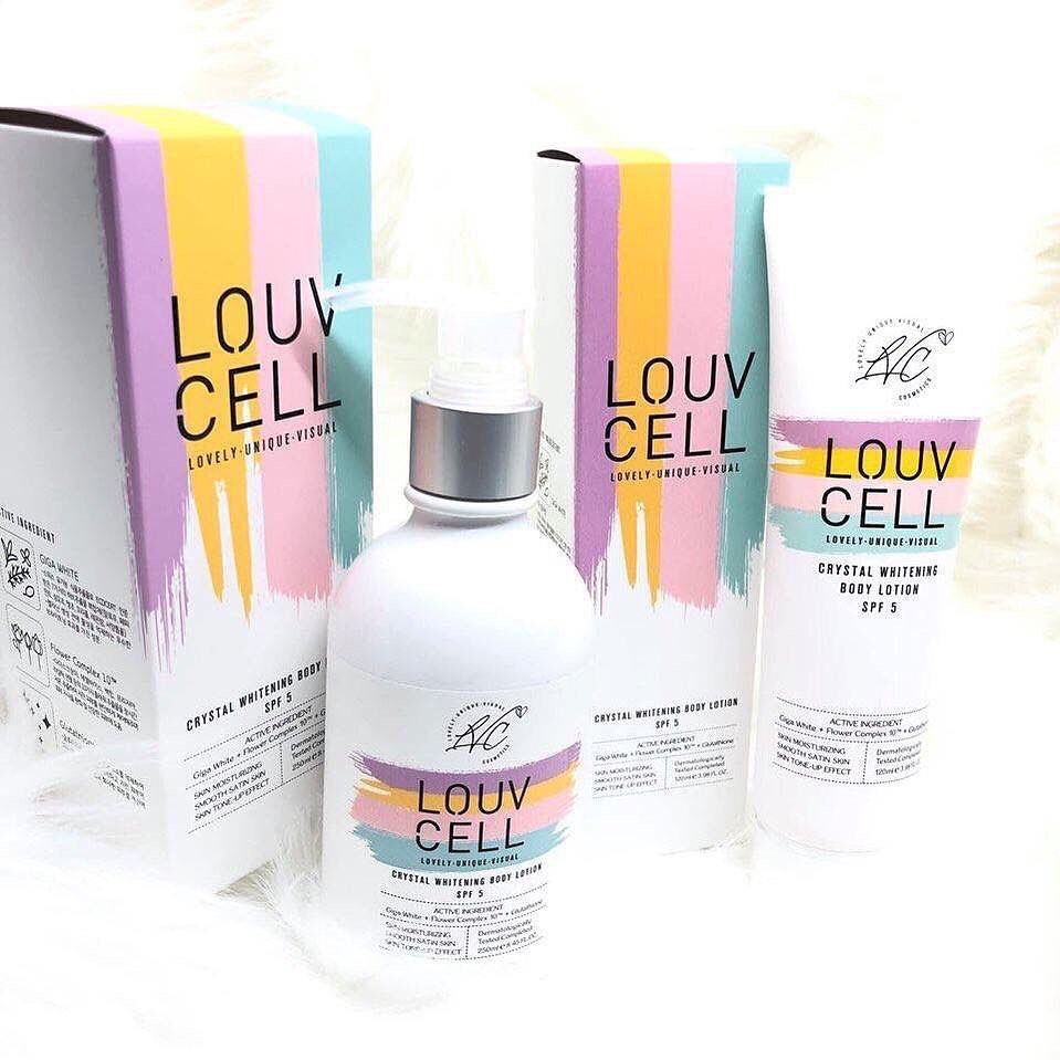 Kem dưỡng trắng body Louv Cell 120ml/250ml chiết xuất từ các thành phần lành tính chất lượng đảm bảo an toàn cho người sử dụng cam kết như mô tả