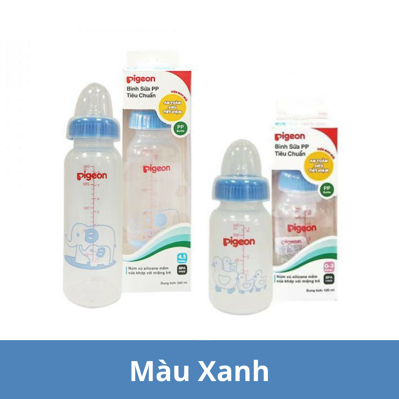 [HCM]Bình sữa Pigeon nhựa PP cổ chuẩn 120ml và 240ml