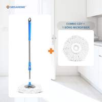 Cây lau nhà Megahome mâm inox mi66 sử dụng được cho tất cả bộ lau nhà 360 độ