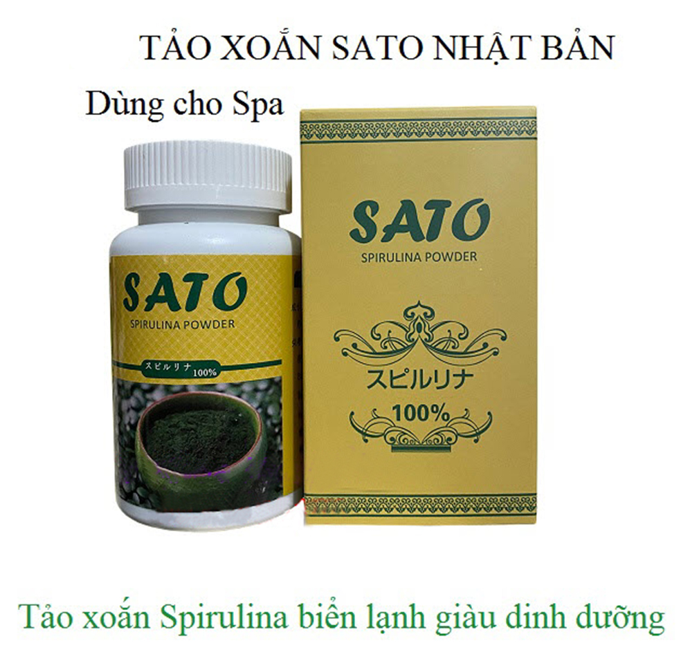 Tảo Xoắn Sato Nhật Bản Dạng Bột Tảo Xoắn Dưỡng Da Làm Trắng Da Dạng Bột - Phù Hợp Với Mọi Loại Da Giúp Da Săn Chắc Cấp Ẩm Se Khít Lỗ Chân Lông Cho Da