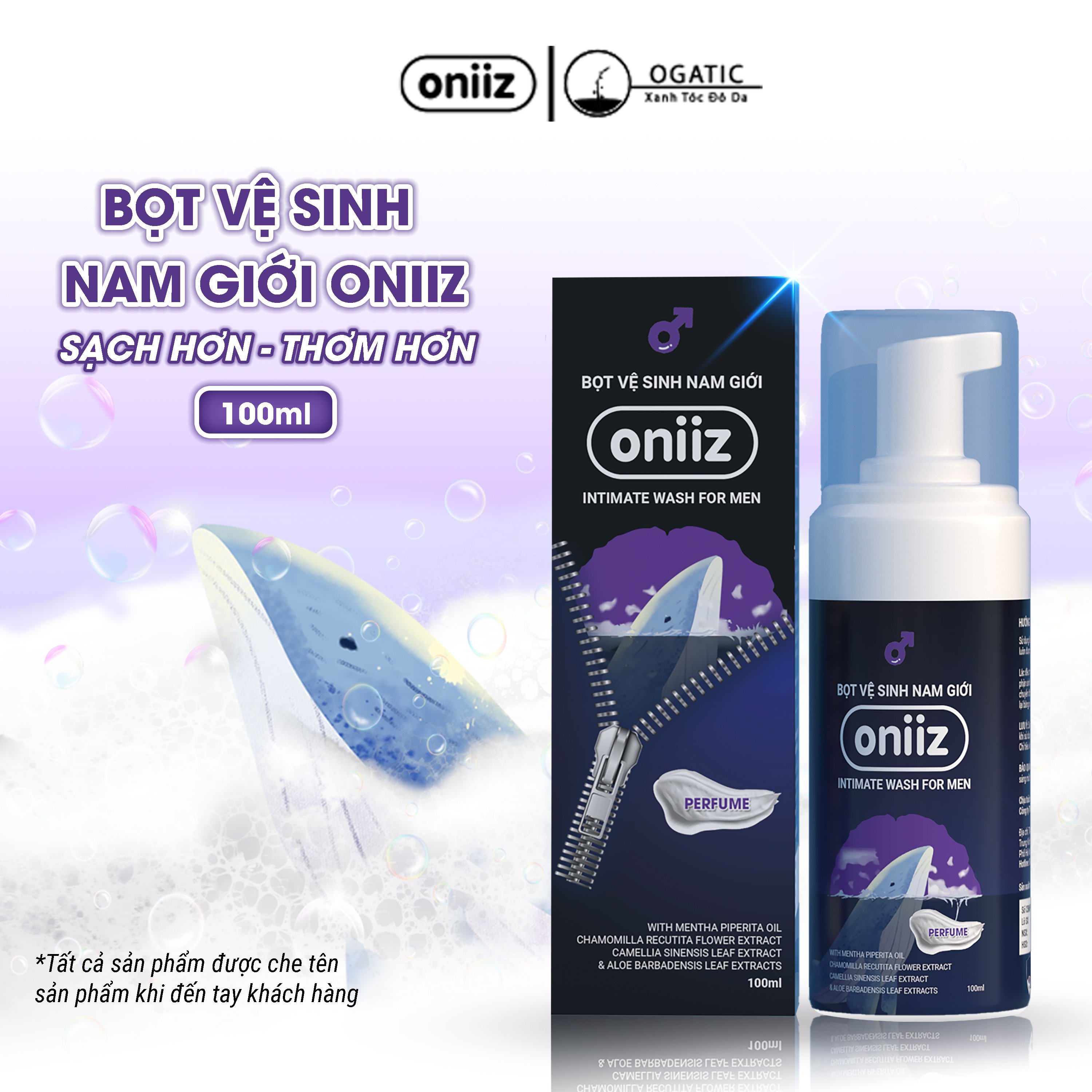 Bọt Vệ Sinh Nam Giới Oniiz - Dung Dịch Vệ Sinh Nam Tạo Bọt (Hương Nước Hoa) 100Ml ( Công Thức Tạo Bọt Độc Quyền)