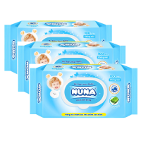 Combo 3 Bao Khăn Giấy Ướt Em Bé Không Mùi Nuna 100 miếng/bao
