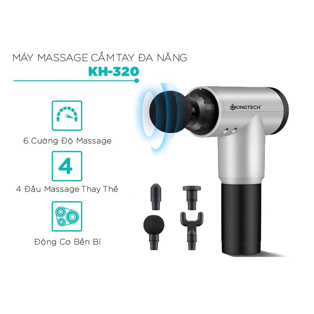 Máy massage cầm tay Fascial Gun KH-320 súng massage toàn thân 4 đầu đa năng Máy masage FASCIAL GUN đ