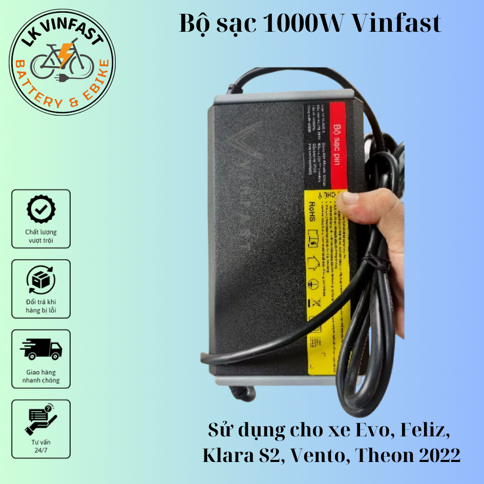 Bộ Sạc Pin 400 - 1000W  Vinfast Xe Evo Felizs Klara S2 Vento Theon đã qua sử dụng