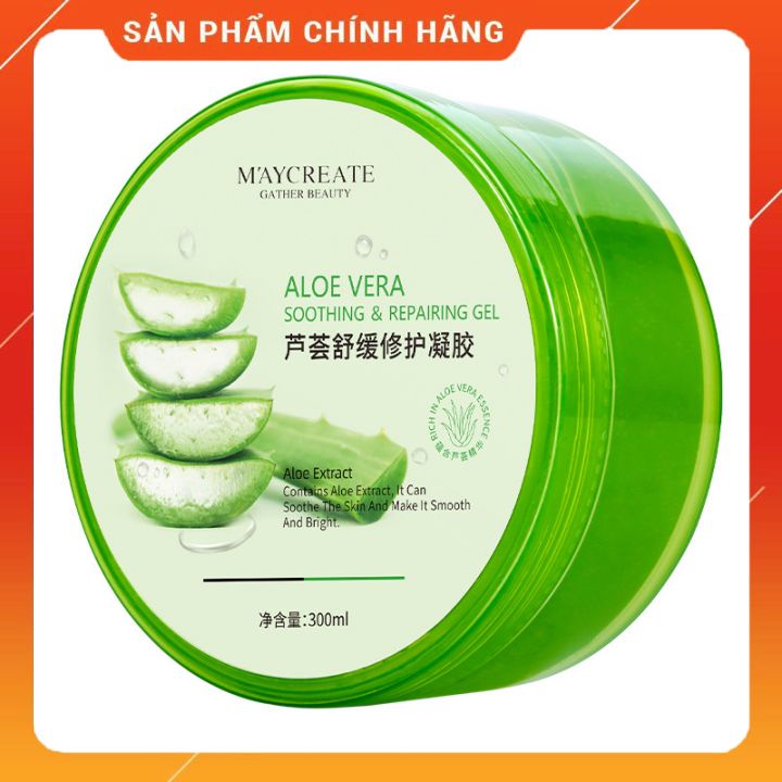 [ Hàng Chuẩn ] Gel Lô Hội Aloe Vera Maycreate 300Ml Dưỡng Ẩm Trắng Da