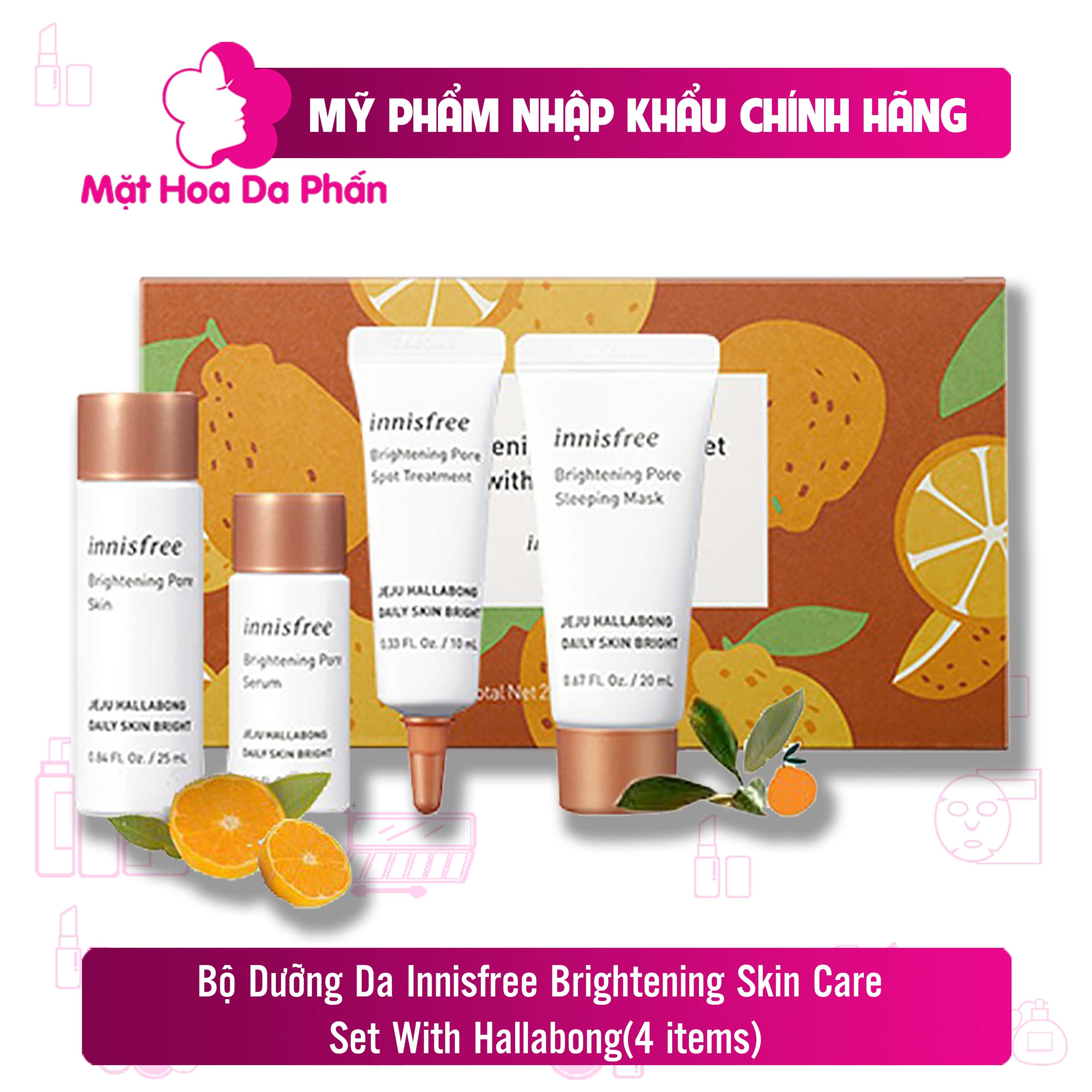 Bộ Dưỡng Da Innisfree Brightening Skin Care Set With Hallabong(4 Items)