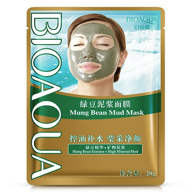 Combo 6 Gói Mặt Nạ Bùn Đậu Xanh Đen Dưỡng Da Mặt Bqy - Bioaqua