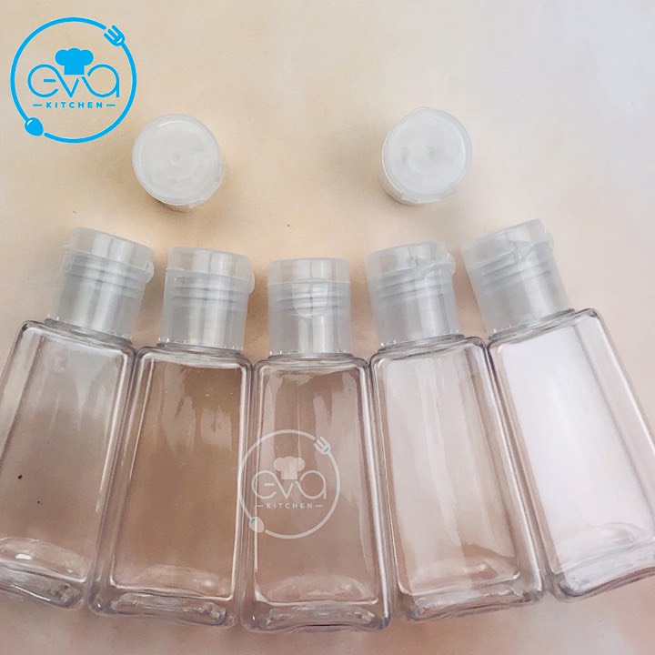 [Hcm]Set 5 Chai Chiết Mỹ Phẩm Nhựa Pet Nắp Bật 30 Ml Hình Thang