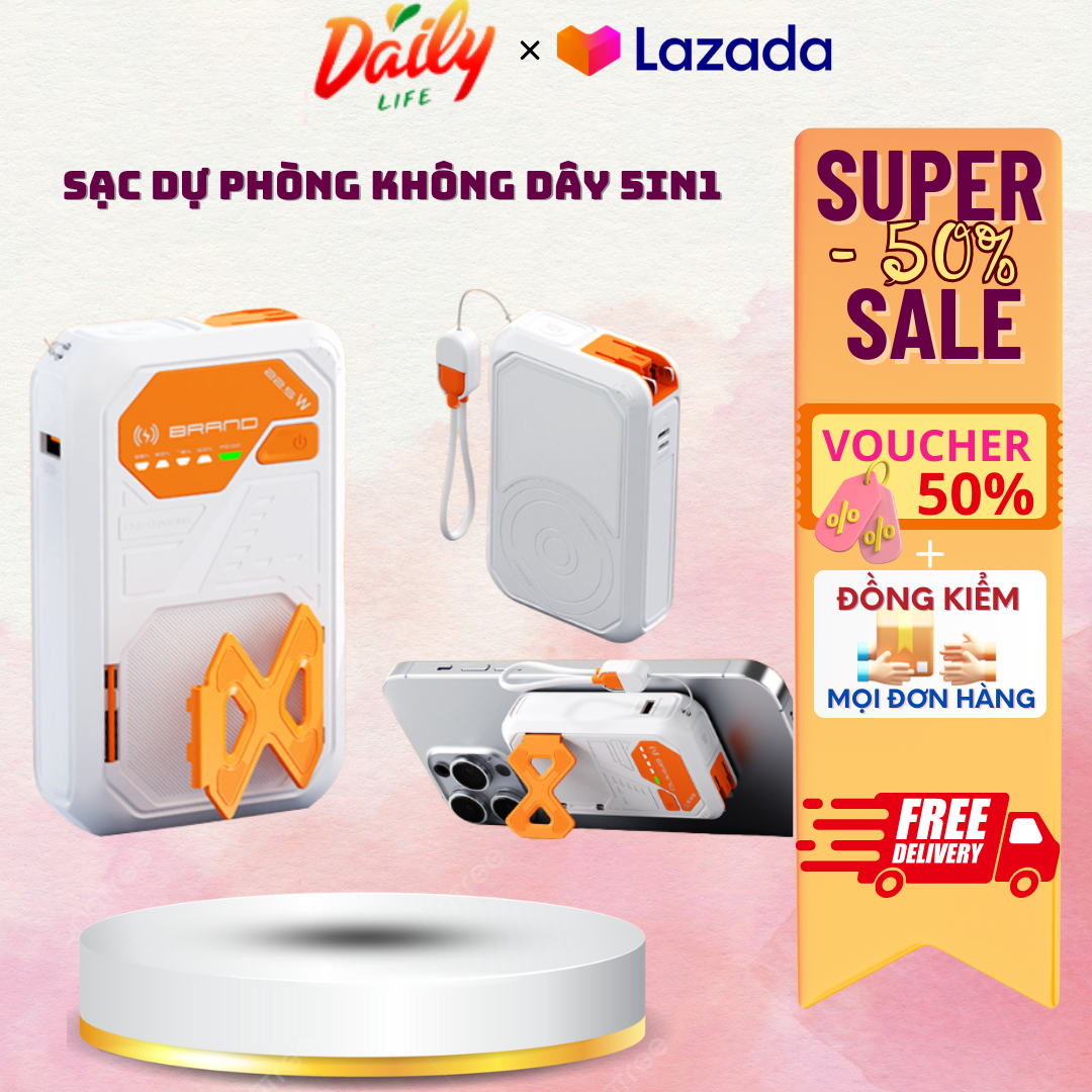 Sạc Dự Phòng Củ Sạc Nhanh BP08 Sạc Dự phòng 10.000 mAh 20.000 mAh Sạc Không Dây Kiêm Củ Sạc Nhanh 22