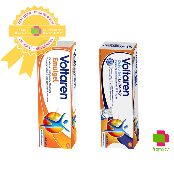 Gel Bôi Voltaren Emulgel Úc (100G) Giảm Đau Mỏi Cơ Bong Gân Nhức Khớp