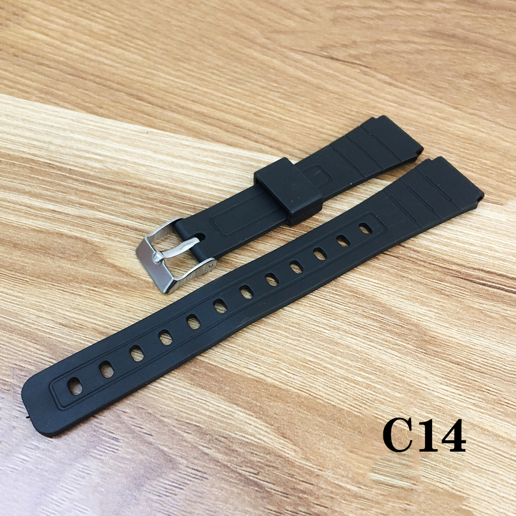 Dây đeo silicon thay thế cho dây đồng hồ Casio chống nước F94 F91 F200 F201 MW240 LA670 LA680 A158..