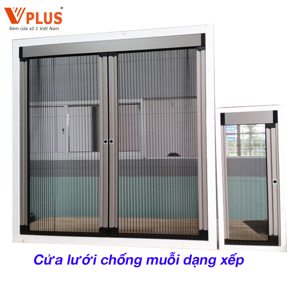 Cửa Lưới Chống Muỗi Dạng Xếp Vplus Chất Liệu Lưới Thủy Tinh Ngăn Chặn Muỗi Côn Trùng Làm Mọi Kích Th