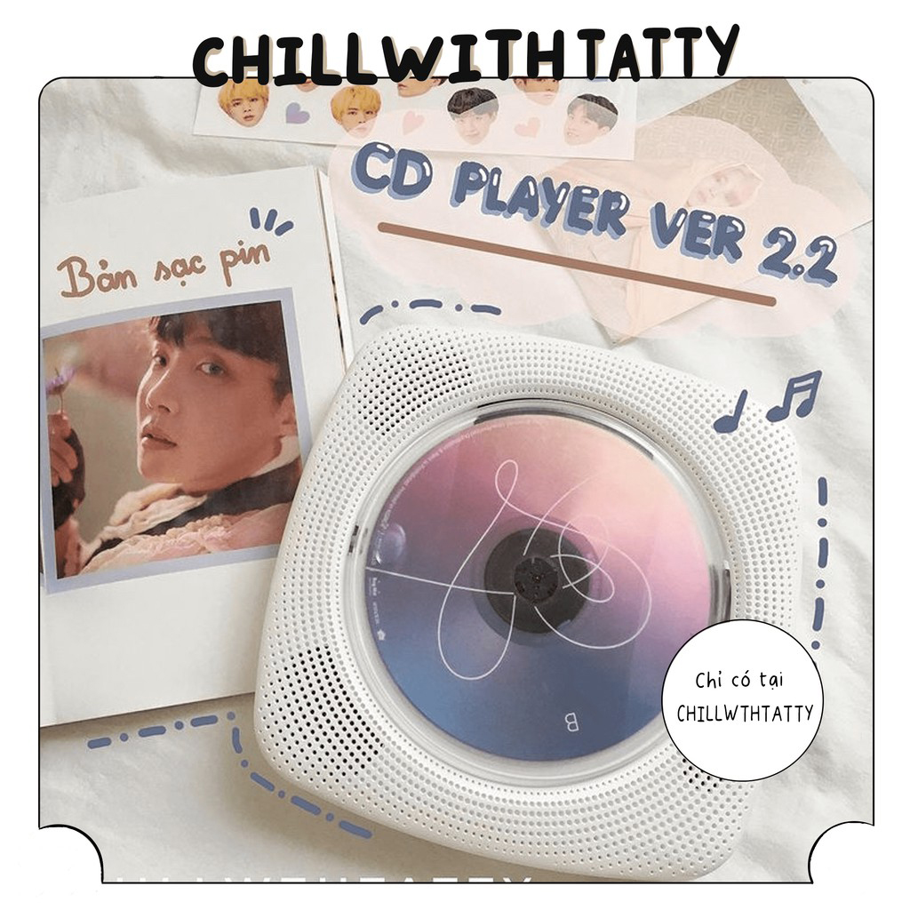 Máy nghe nhạc CD Player chính hãng Kecag version 2.2 bản sạc pin mới nhất Loa bluetooth CD Player Má