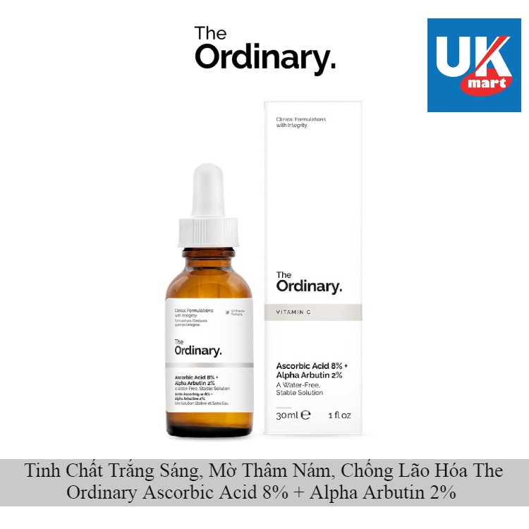 [Hcm]Tinh Chất Trắng Sáng Mờ Thâm M Chống Lão Hóa The Ordinary Ascorbic Acid 8 Alpha Arbutin 2