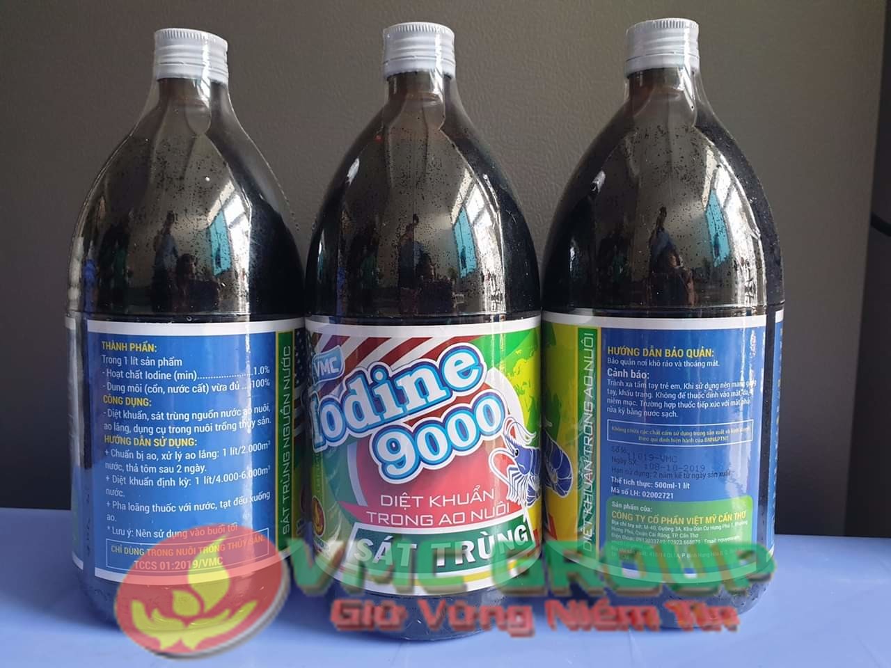 1 LÍT HÓA CHẤT THỦY SẢN VMC IODINE 9000 - DIỆT KHUẨN AO NUÔI