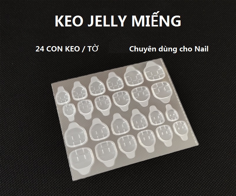 Keo Jelly Miếng Dán Móng Tay Giả Nail Giả 24Pcs/ Tờ