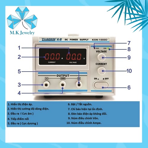 (HCM) Nguồn Cấp Nguồn Điện Tử - MÁY XI NỮ TRANG 15V - 50A Chính hãng Zhaoxin ( KXN - 1550D ).
