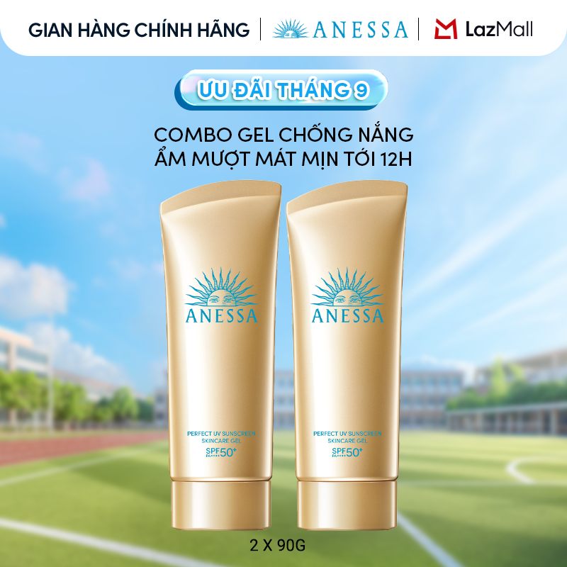 Combo Gel chống nắng dưỡng da dưỡng ẩm bảo vệ hoàn hảo Anessa Gold Gel SPF50+ PA++++ 90gx2