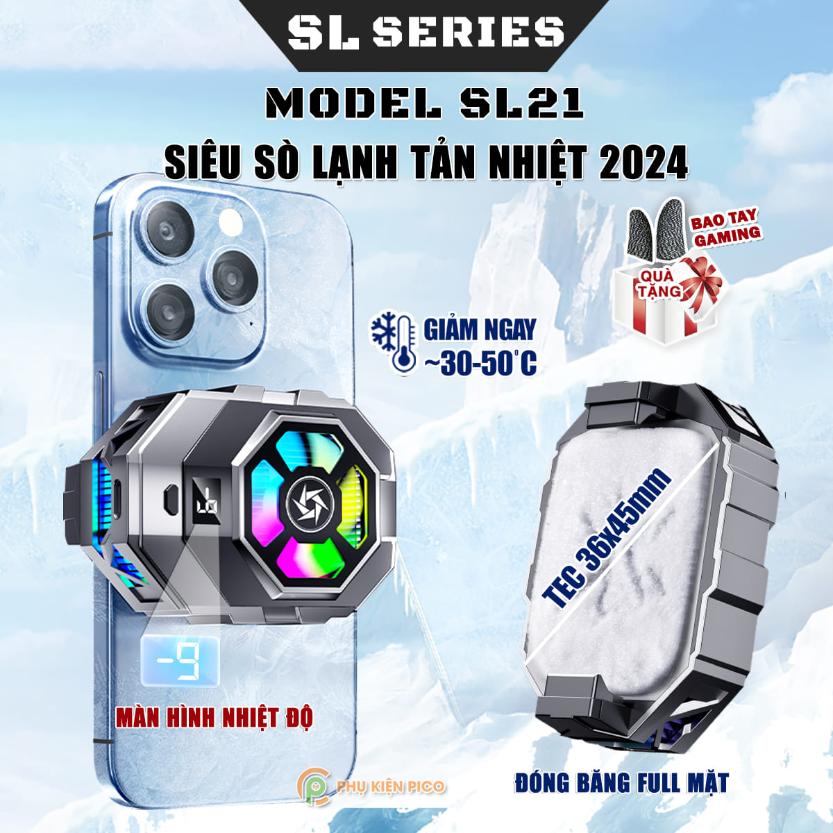 Quạt tản nhiệt điện thoại sò lạnh DL05 / DL10 / X111 / X65 / X60 Ultra / X29 / X12 Pro Max / S3 / S2
