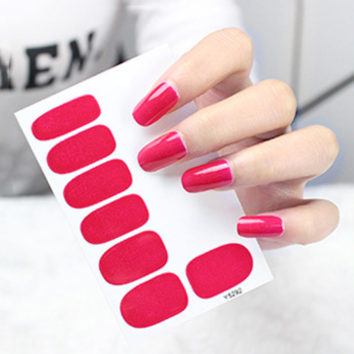 Bộ sticker dán móng tay 3D trơn đơn giản đẹp