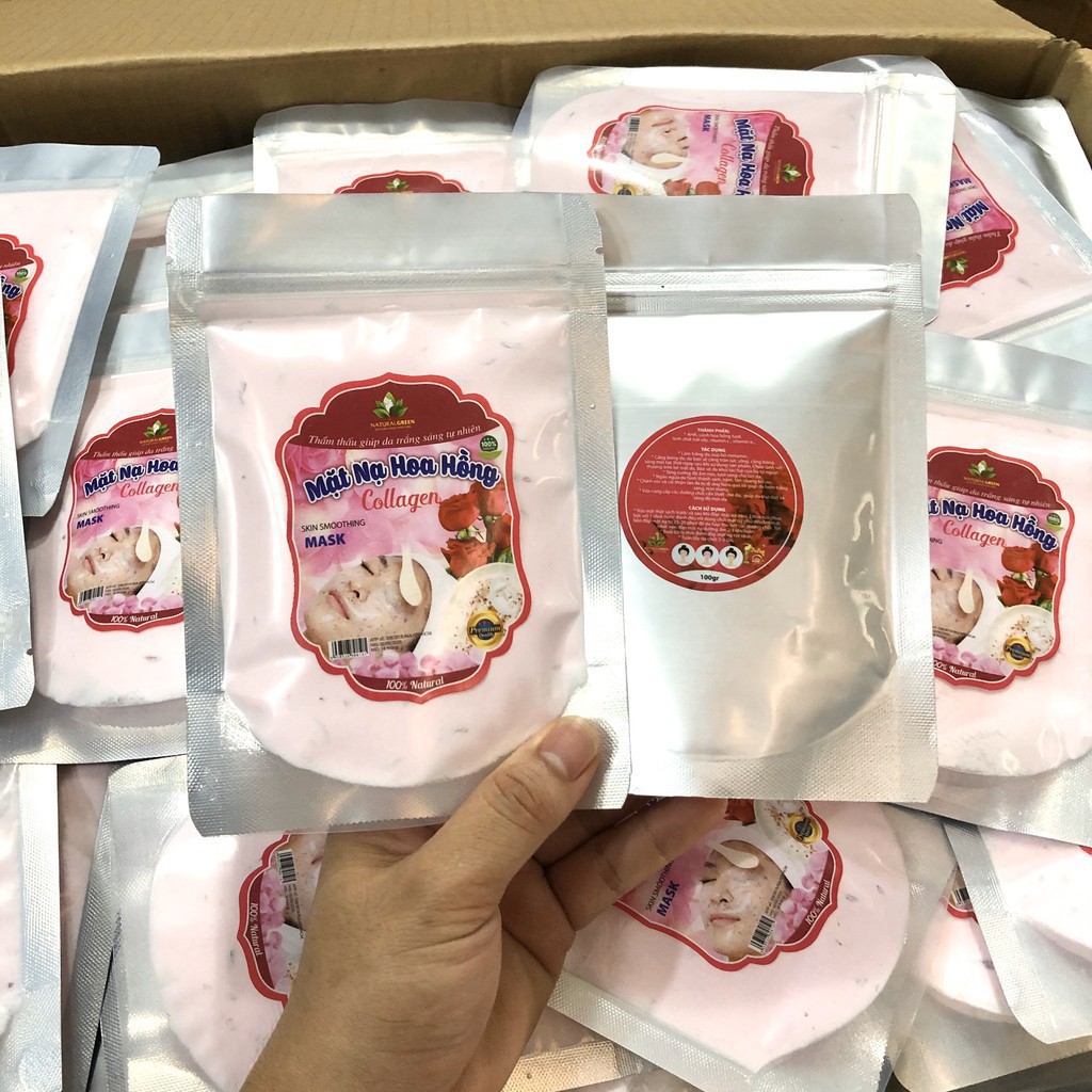 Bột Đắp Mặt Collagen Cánh Hoa Hồng(Mask Dẻo) (Cao Cấp) Hàng Mới Hàng Chính Hãng