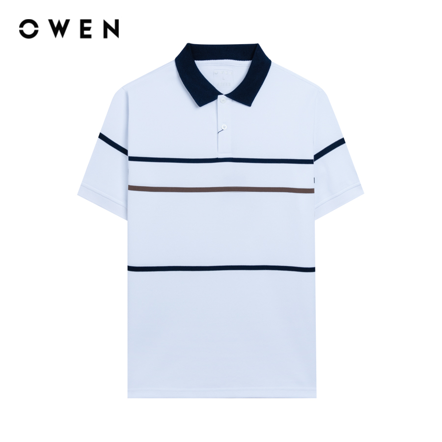 OWEN - Áo polo ngắn tay Body Fit APV243798 màu Trắng chất liệu CVC Spandex