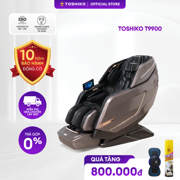 Ghế Massage Toàn Thân Toshiko T9900 - Đen Ghi, Kích thước 820x1610x1255mm