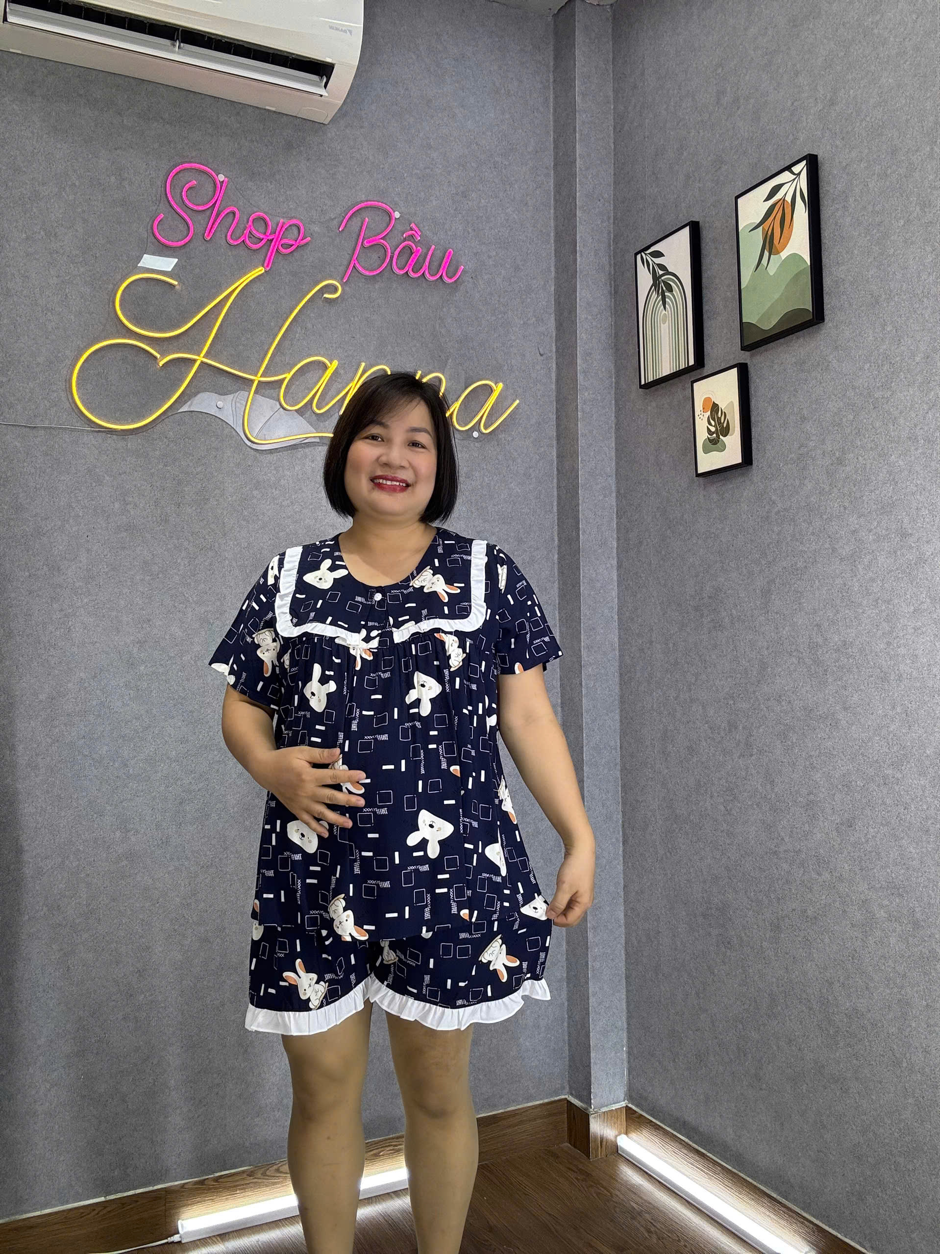 [70-100KG] Đồ bộ bầu mặc ở nhà vải lanh bigsize 100kg (tôn thái 2 da) vải mềm mát dày hơn bền hơn ít