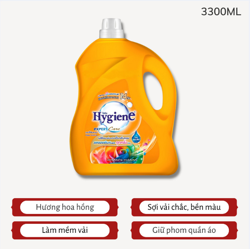 Nước Xả Vải Hygiene Thái Lan Giặt Xả Quần Áo Expert Care Can 3500ml/3300ml Siêu Tiết Kiệm - Sản Phẩm Thái Lan Chính Hãng