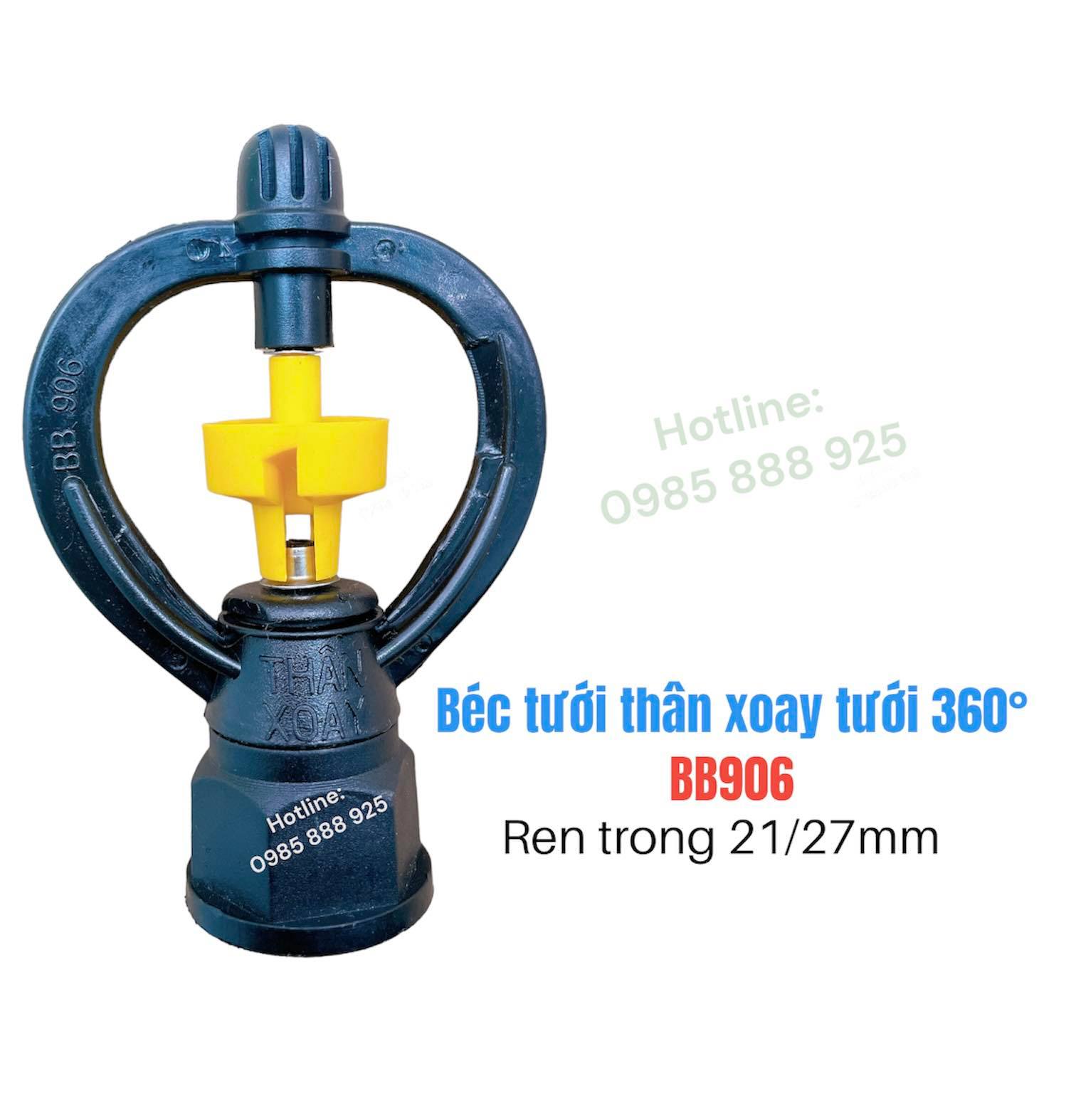 Bộ 100 cái Béc tưới cây dạng xoay 360 độ BB906 ren trong 21/27