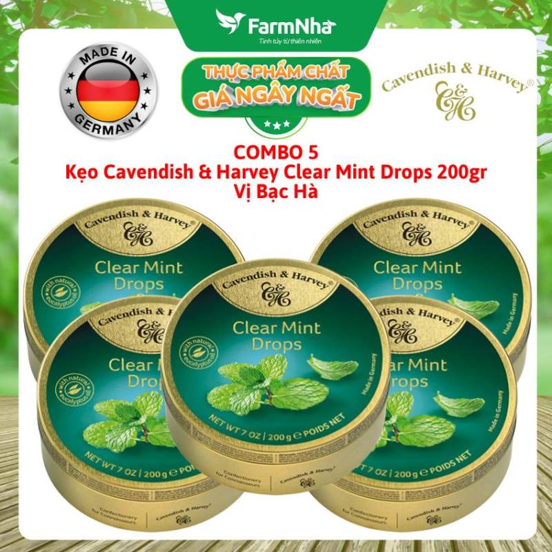 Kẹo Cavendish & Harvey vị CLEAR MINT 200gr - Hương vị tuyệt vời từ Đức