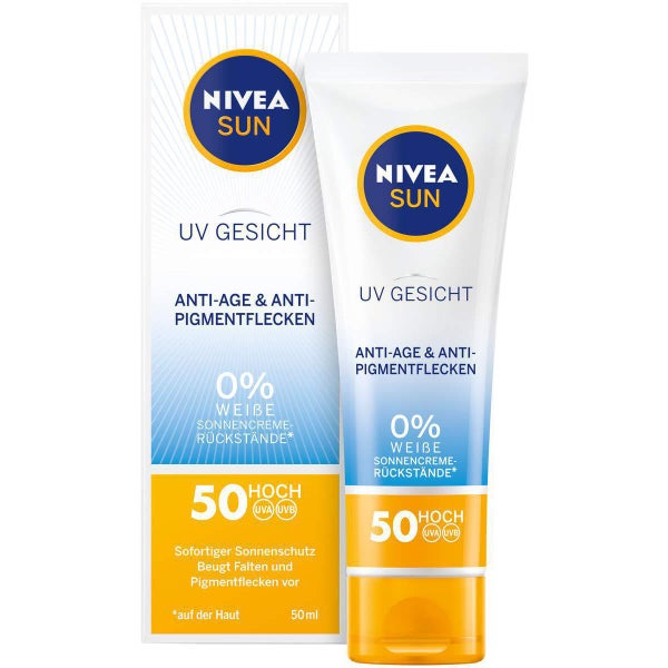 Nivea Sun Uv Gesicht Anti - Age & Anti - Pigmentflecken Sonnencreme Lsf 50 - Kem Chống Nắng Đức Chống Lão Hóa Chống Hình Thành Đốm Nâu Không Gây Bóng Nhờn