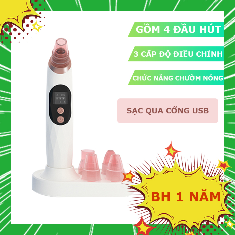 [Hcm]Máy Hút Mụn Đầu Đen Lực Hút Siêu Mạnh Công Suất 5W Máy Hút Mụn Bã Nhờn Làm Sạch Và Chườm Ấm Dasạc Với Usbbảo Hành 1 Năm