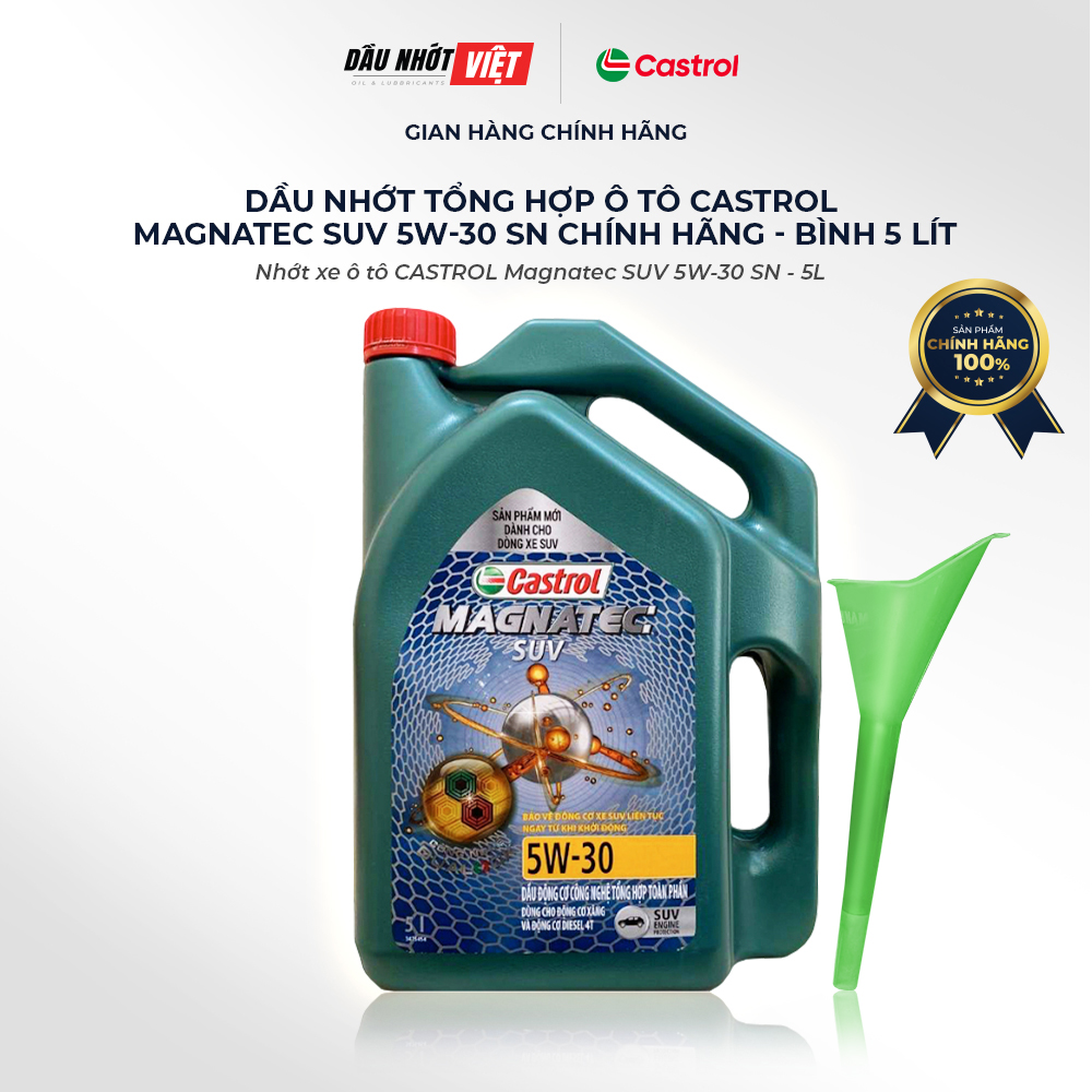 Dầu nhớt ô tô tổng hợp CASTROL MAGNATEC SUV 5W30 SN (1L 5L) Dung tích đa dạng phù hợp tất cả mẫu xe 