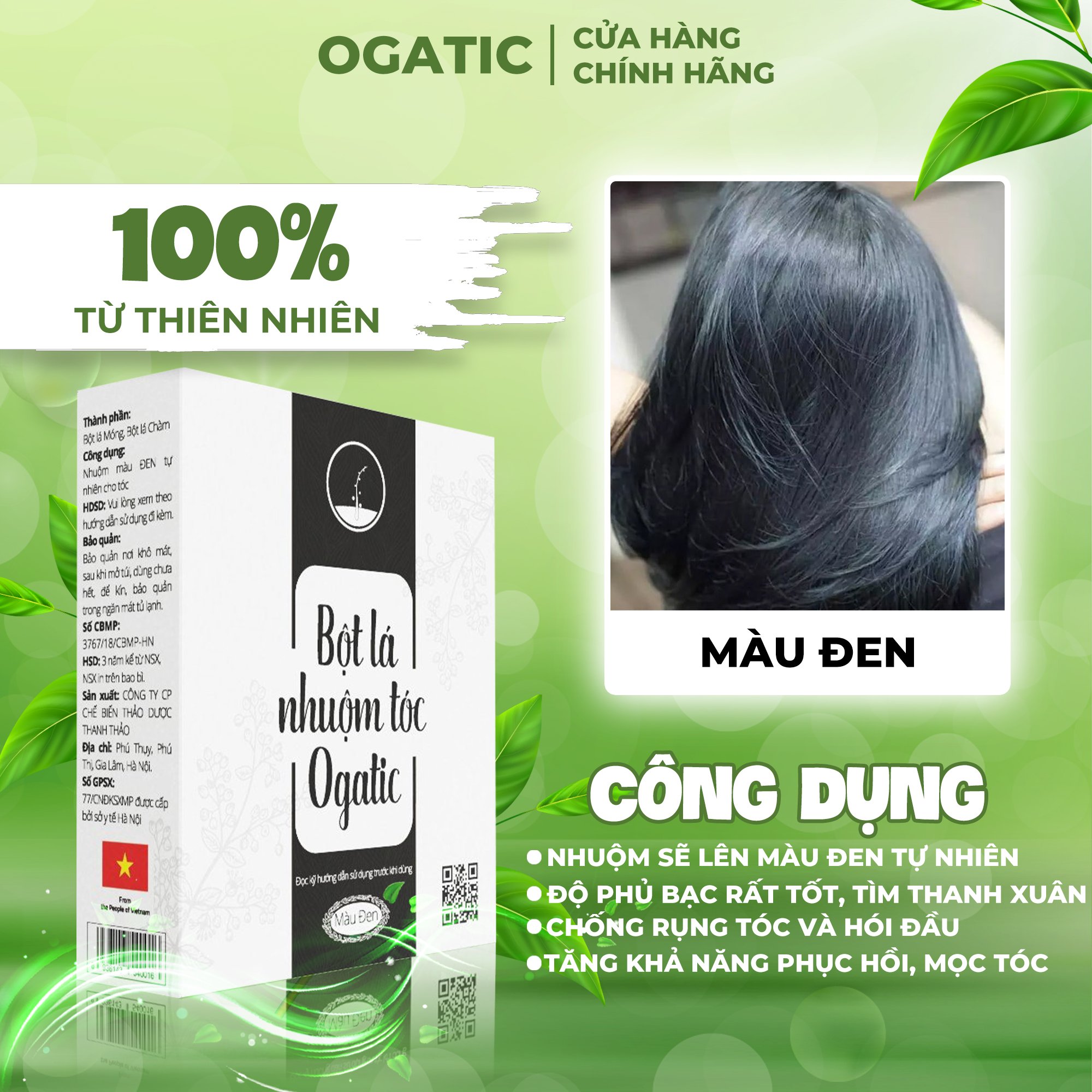 OGATIC là thương hiệu bột lá nhuộm tóc được nhiều chuyên gia tin dùng. Với nhiều lựa chọn màu sắc đa dạng, sản phẩm này giúp bạn tô điểm cho mái tóc của mình với sắc màu tươi mới và bền đẹp.