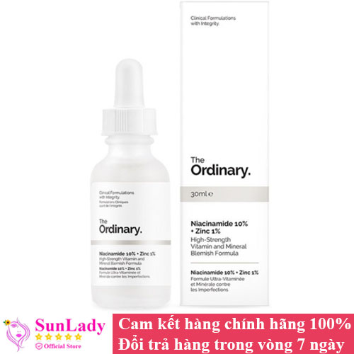 Serum The Ordinary Niacinamide 10% + Zinc 1% 30ml Tinh chất dưỡng trắng da ngừa mụn giảm thâm nám  cân bằng nhờn