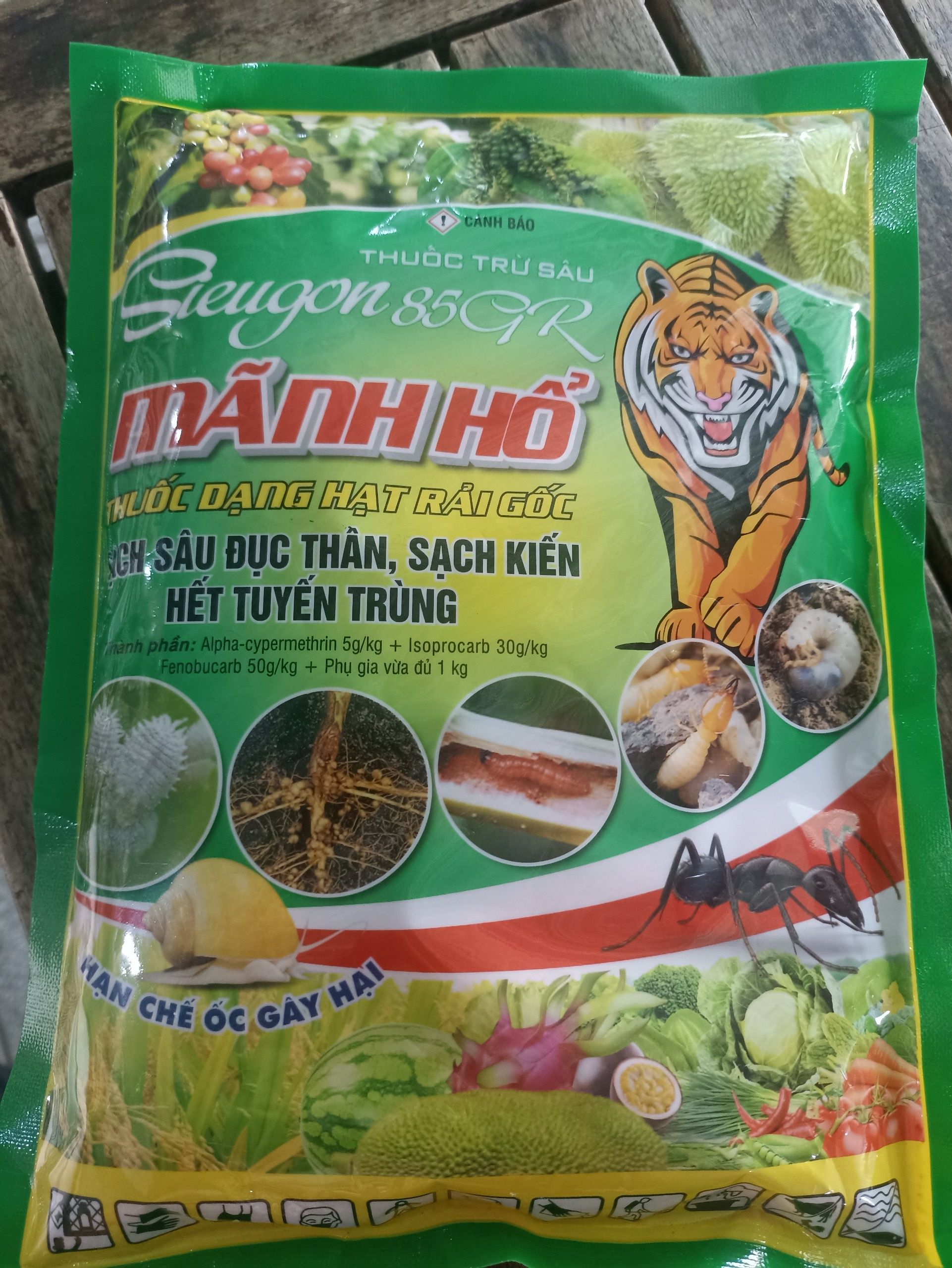 THUỐC TRỪ SÂU MÃNH HỔ 85Gr_1Kg_ND (Thuốc dạng hạt rãi gốc sạch sâu đục thân sạch kiến hết tuyến trùn