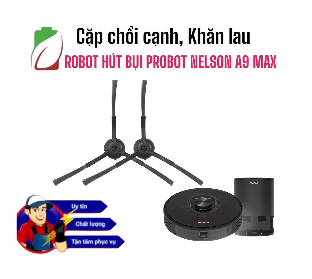 CẶP CHỔI CẠNH KHĂN LAU CHO ROBOT HÚT BỤI PROBOT NELSON A9 A9 MAX