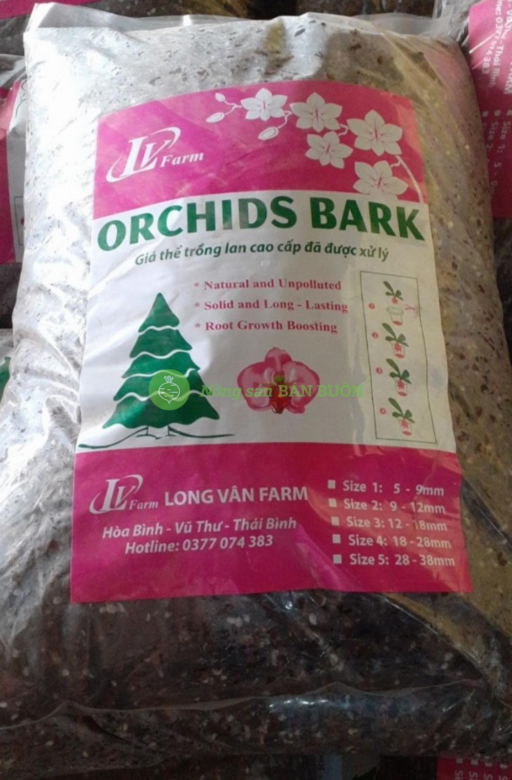 Long Vân ORCHIDS BARK - Giá thể trồng lan cao cấp đã được xử lý TL: 5kg/bao