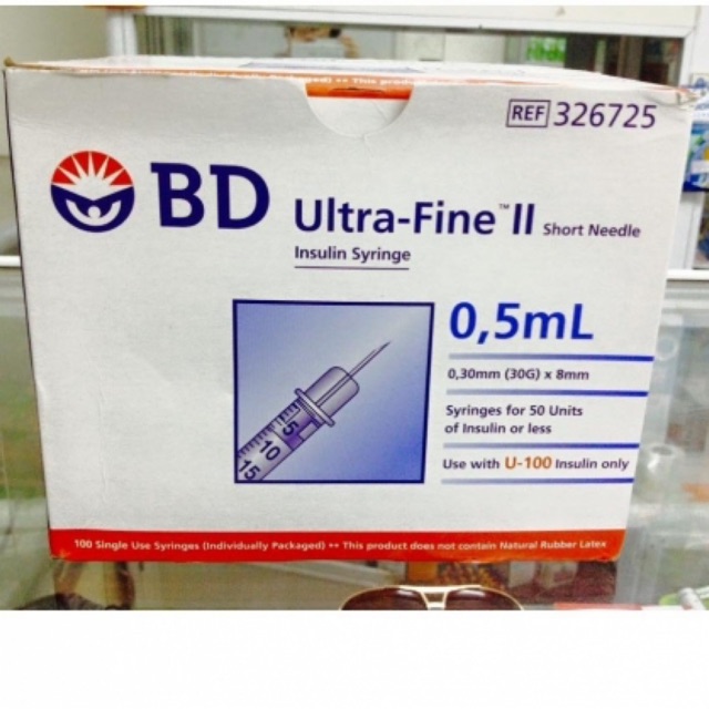 (Bơm) Kim tiêm tiểu đường BD 05 Ml hộp 100 chiếc