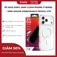 [iPhone 17 Series] Kính cường lực ZAGG trong suốt chống nhìn trộm chống ánh sáng xanh XTR có khay tự dán