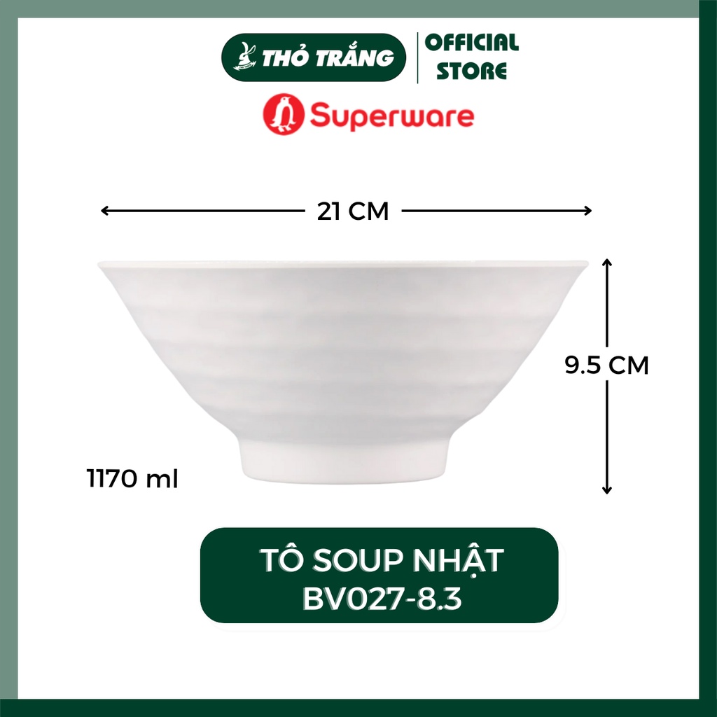 TÔ BÚN MÌ PHỞ MÀU TRẮNG NHỰA MELAMINE SUPERWARE THÁI LAN