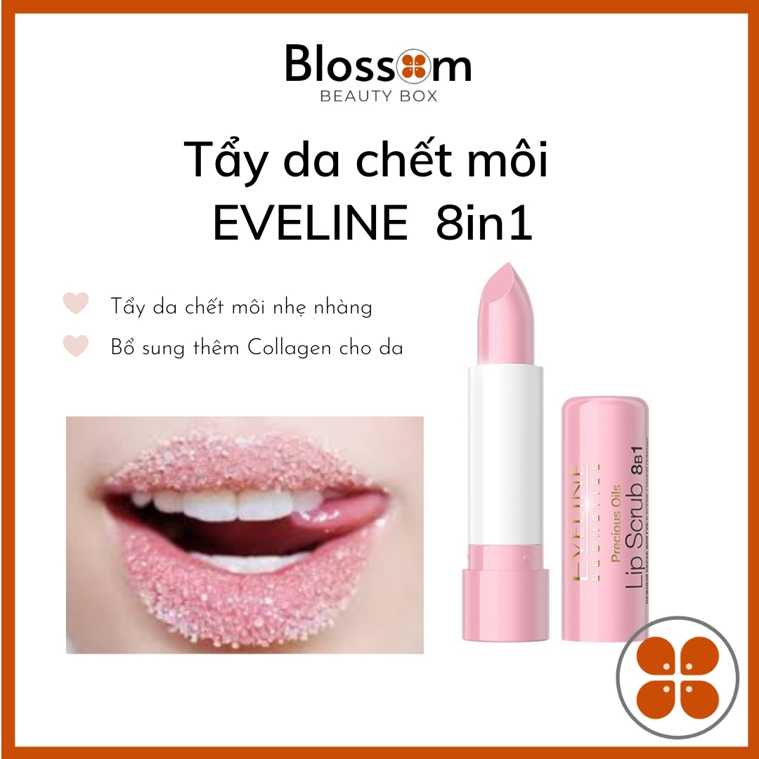 [Blossom] Tẩy Da Chết Môi Eveline Lip Scrub 8In1 Dạng Thỏi