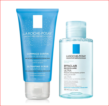 [Hcm]Bộ Chăm Sóc Da Gel Làm Sạch Tẩy Da Chết Cho Da Nhạy Cảm - Ultra Fine Scrub Senitive Skin La Roche Posay (50Ml) + Nước Tẩy Trang Làm Sạch Sâu & Kiểm Soát Bã Nhờn Cho Da Dầu Nhạy Cảm La Roche - Posay Micellar Water Ultra Oily Skin (100Ml)